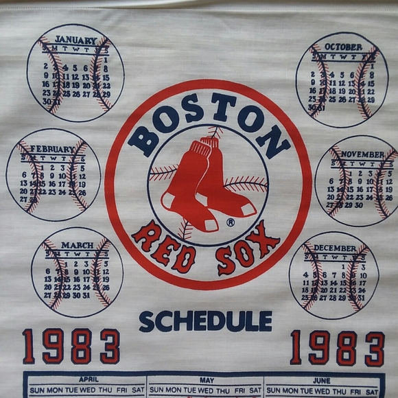Vintage 1983 Red Sox Cloth Schedule Calendar - Picture 2 of 7